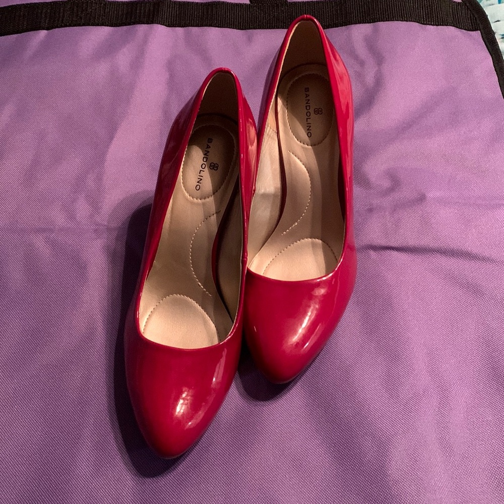 Red patent heels. Size 7.